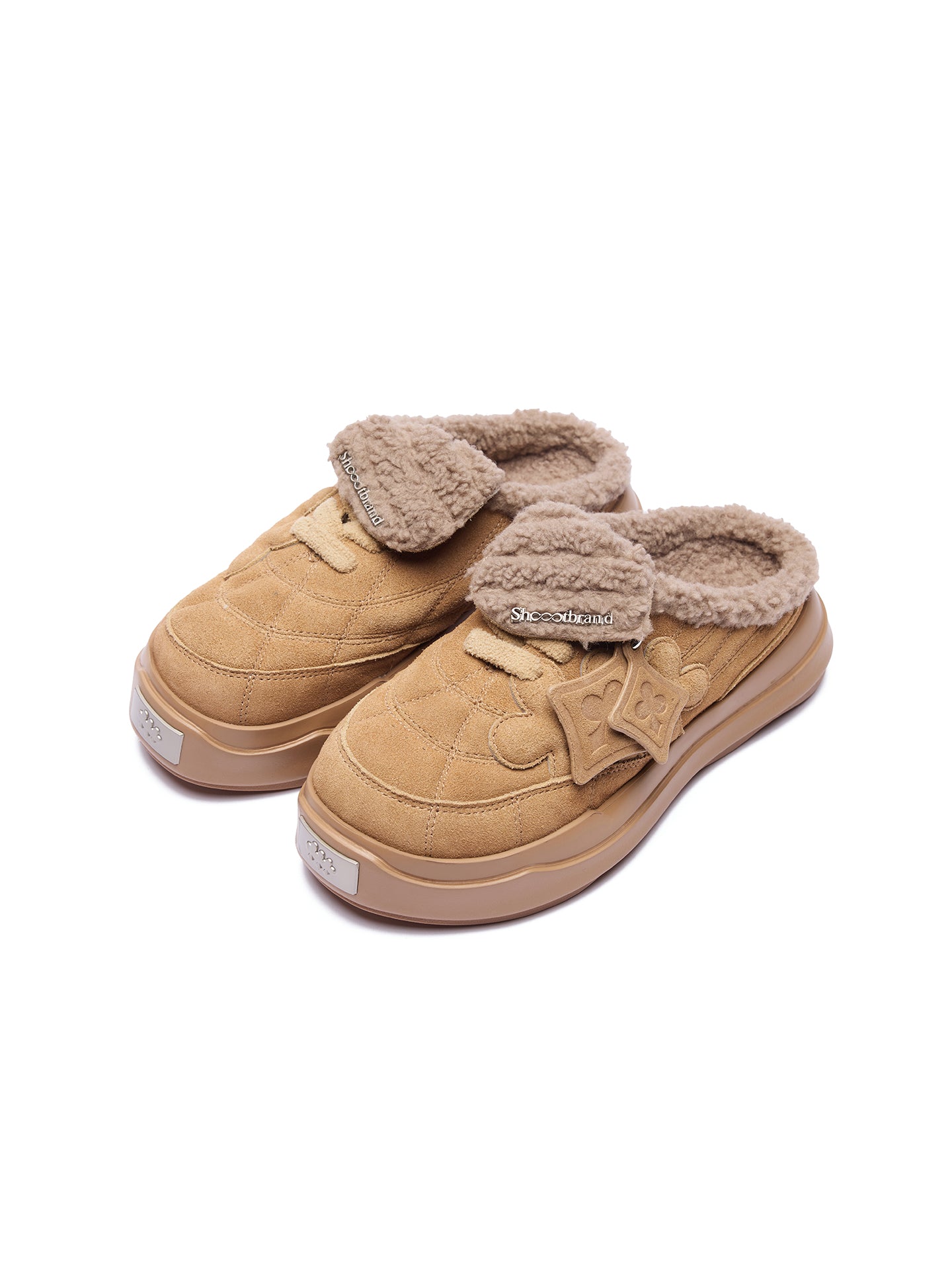 Random Casual Shoes Khaki Fleece